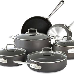 All-Clad HA1 Hard Anodized Nonstick Cookware Set 10 Piece Induction Oven Broiler